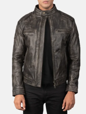 Gatsby Distressed Brown Leather Jacket 2