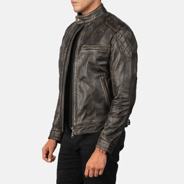 Men's Gatsby Distressed Brown Leather Jacket