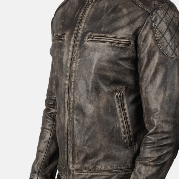 Men's Gatsby Distressed Brown Leather Jacket